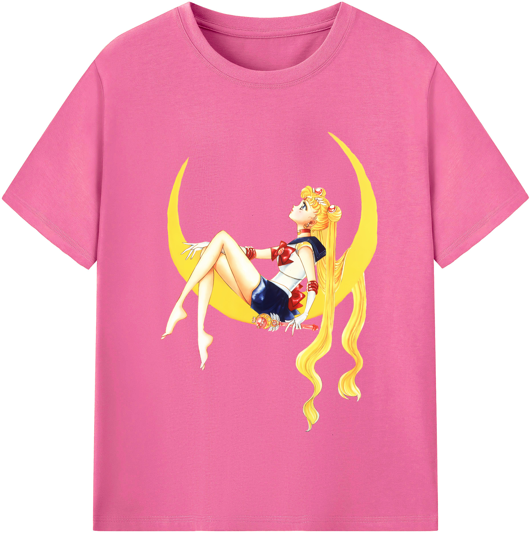 （画像用） 美少女戦士セーラームーン 月野 うさぎ つきの うさぎ Sailor Moon Tsukino Usagi レディースカジュアルプリントTシャツ（綿100％）